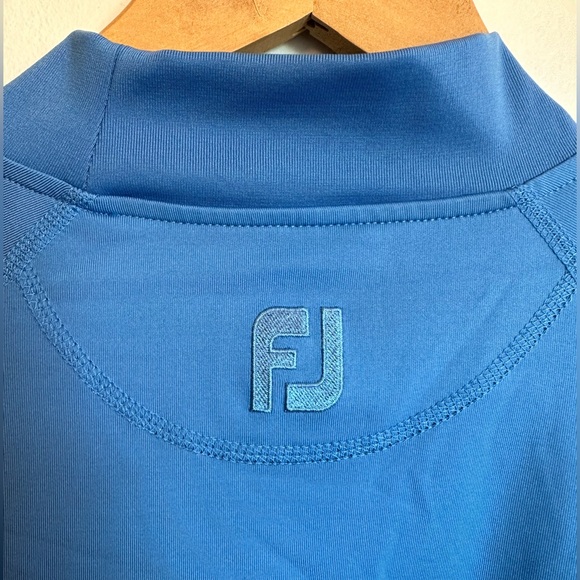 FootJoy Mens Thermal Base Layer Size XL Long Sleeve TeeShirt With Mock Neck Blue - Picture 5 of 5